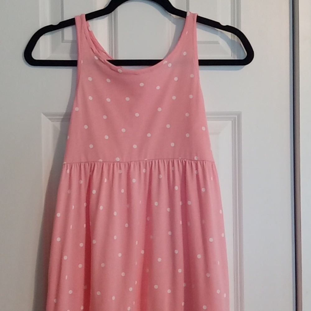 Old Navy Pink and White Polka Dot Kids Dress - Picture 2 of 6